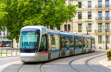 Modern tram of Grenoble - France, Rhone-Alpes - obrazy, fototapety, plakaty