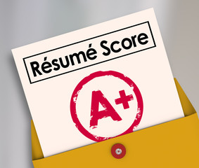 Resume Score Report Card Grade A Plus Best Top Job Candidate App