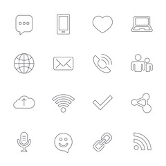 Communication icon. Smartphone, laptop and chat.