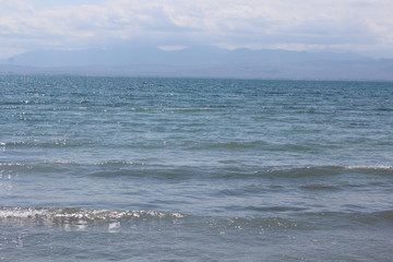 Issyk Kul lake shore. Balykchy, Kyrgyzstan.