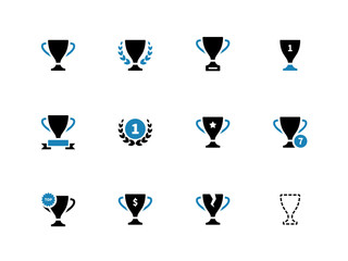 Cup duotone icons on white background.