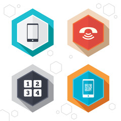 Phone icons. Call center support symbol.