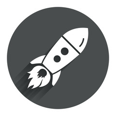 Start up icon. Startup business rocket sign.