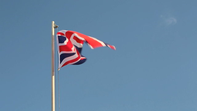 Hoisting Great Britain flag