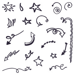 Pencil sketch decorative elements