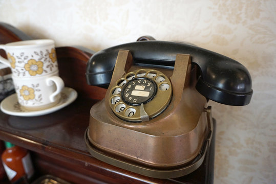 Vintage manual dial telephone
