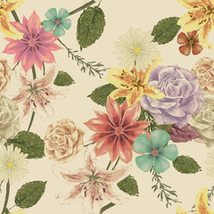 vintage floral seamless background design