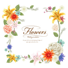 graceful floral frame design