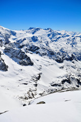 Titlis mountain in Switzerland covered with snow throughout the year 