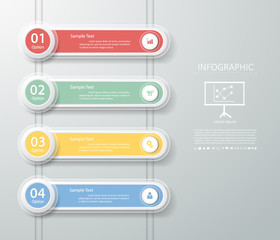 Clean Template 4 steps. Can be used for workflow layout, banner,