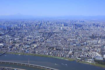 郊外の住宅地／空撮