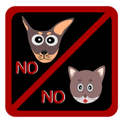 Not Allowed Sign, No dog and cat sign, No dog and cat symbol vector