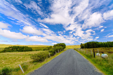 Landscape with road and clouds, County Donegal, Ireland