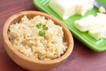 Wheat porridge with butter