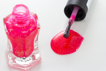 bright nail polish on white