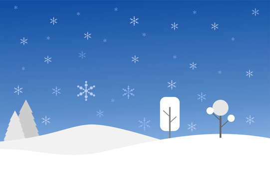 christmas with snow, trees and hills
