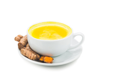 Turmeric with milk drinks good for beauty and health.