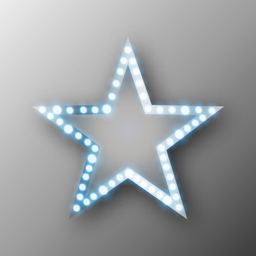 Star retro banner with lights