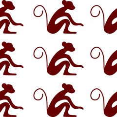 monkey pattern background vector animal