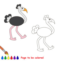 Vector cartoon OSTRICH.