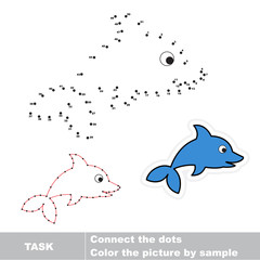 Game for numbers. One cartoon dolphin.