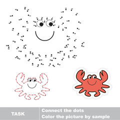 Obraz premium Game for numbers. One cartoon crab. 