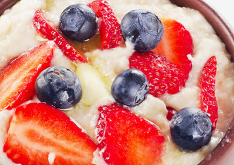 Healthy Oatmeal with Berries for a Breakfast.