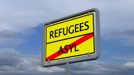 Refugees Asyl Sign