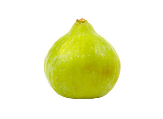 Single fresh and ripe fig isolated on a white background