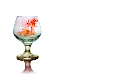 Empty brandy cognac glass with Smoke-shaped duck
