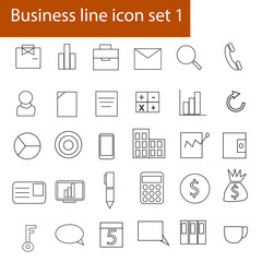 Business line icon vector. set 1