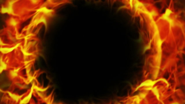Fiery Ring, Flames Background, Loop, 4k