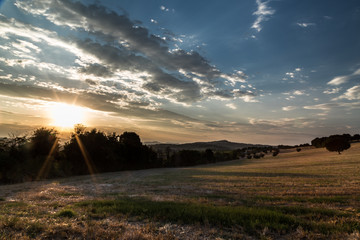 Sunset in the italian countryside