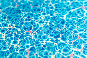 Bright Blue Marbling Effect on Paper