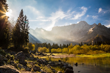 Autumn morning in the alps