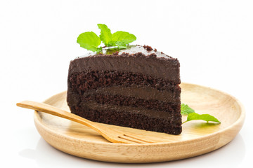 Chocolate cake slice.