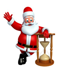 Cartoon Santa claus with sand clock