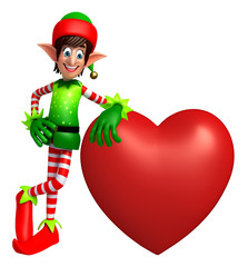 Cartoon Elves with heart sign