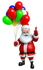 Cartoon Santa claus with balloons