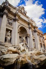 The Trevi Fountain (Fontana di Trevi) is a fountain in the Trevi district in Rome, Italy. It is the largest Baroque fountain in the city and one of the most famous fountains in the world.