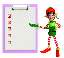 Cartoon Elves with notepad