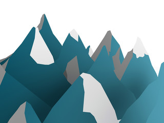 Mountain abstract rendered on white background