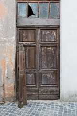 Ancient wooden door