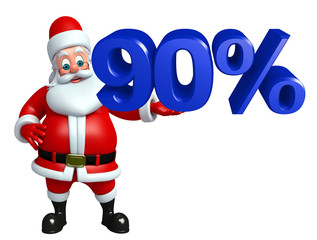 Cartoon Santa claus with percent sign