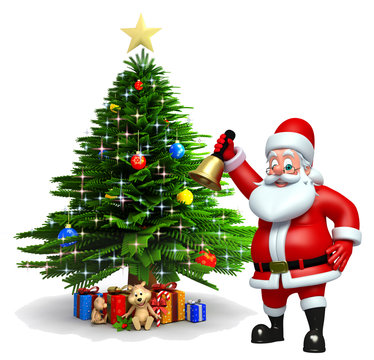 Santa claus with christmas tree