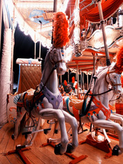 retro carousel at night