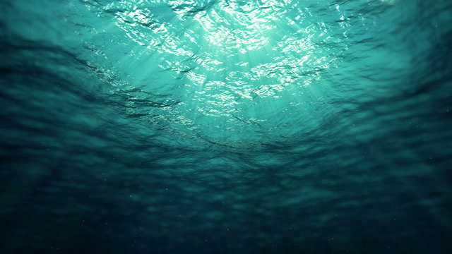 Underwater Sun Rays in the Ocean (Loop)