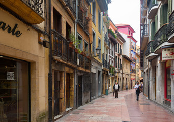 Fototapeta na wymiar Old narrow street in historic part of Salas