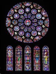 Papier Peint photo Coloré Vitraux de la cathédrale de Chartres