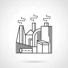 Mineral fertilizer factory line vector icon